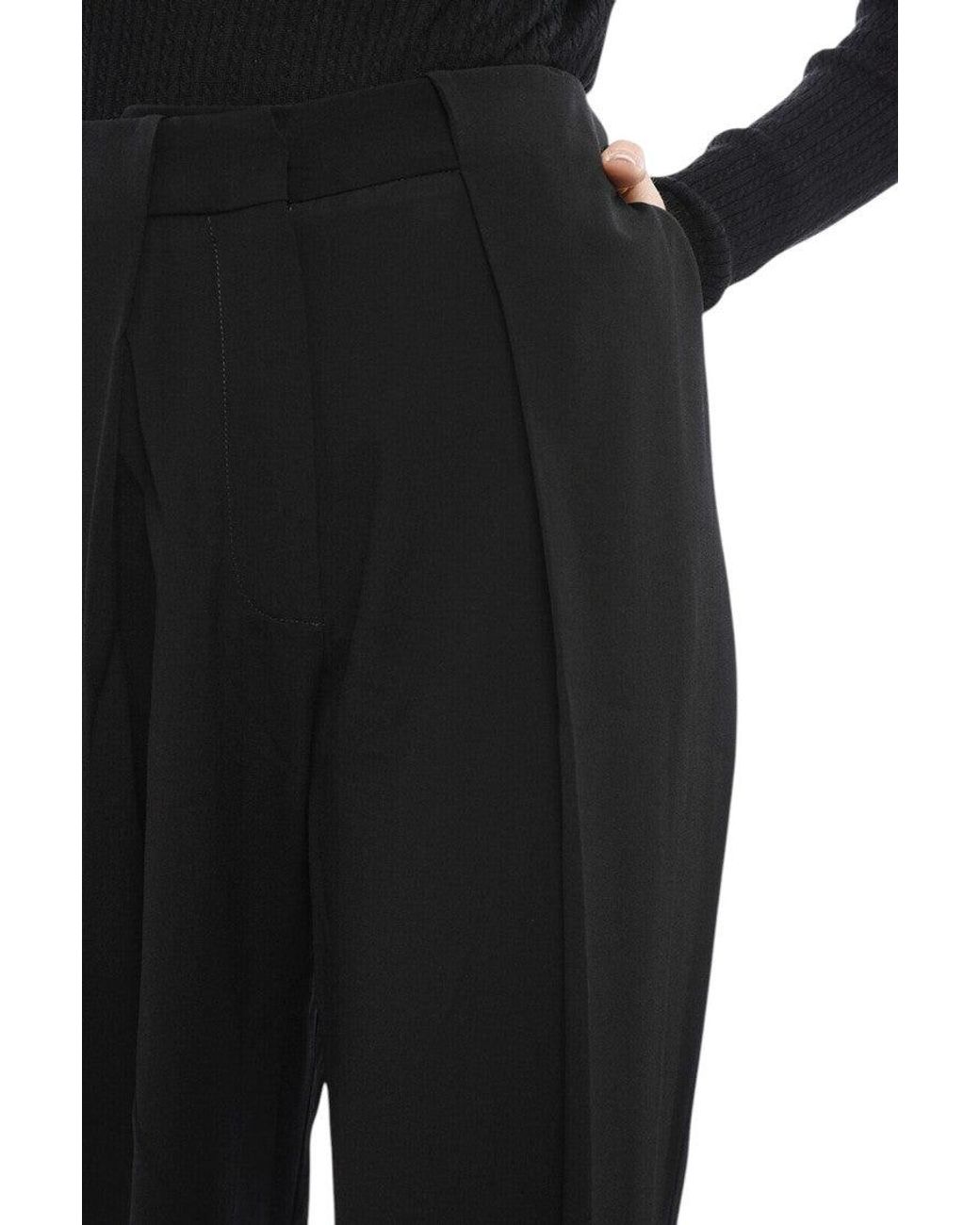 Balmain Black Tapered Pleated Pant
