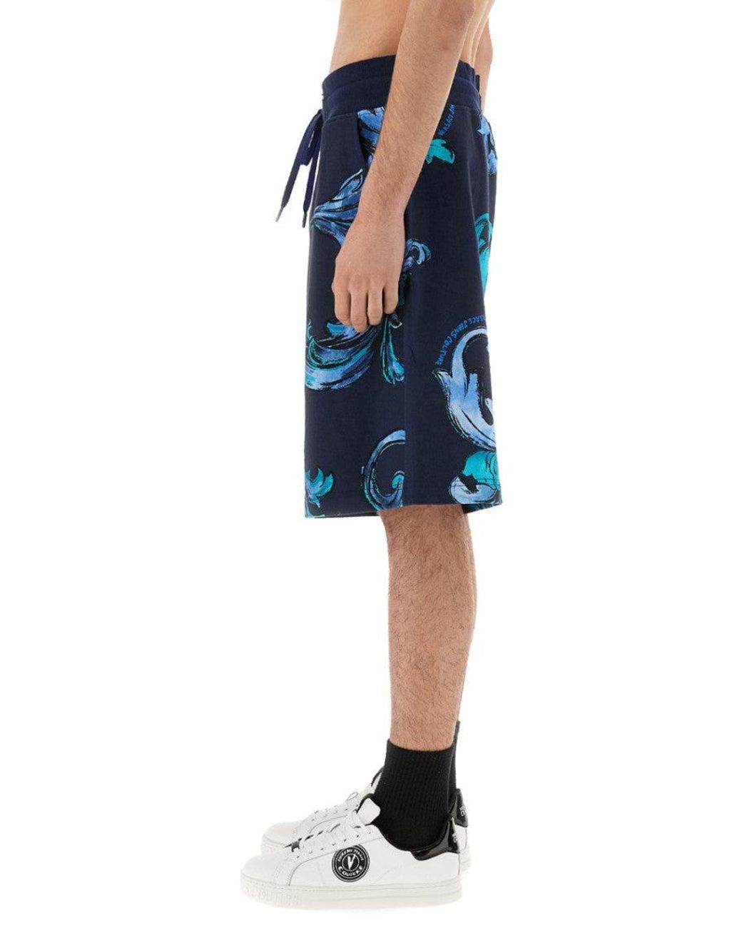 Versace Jeans Couture Blue Printed Shorts for men