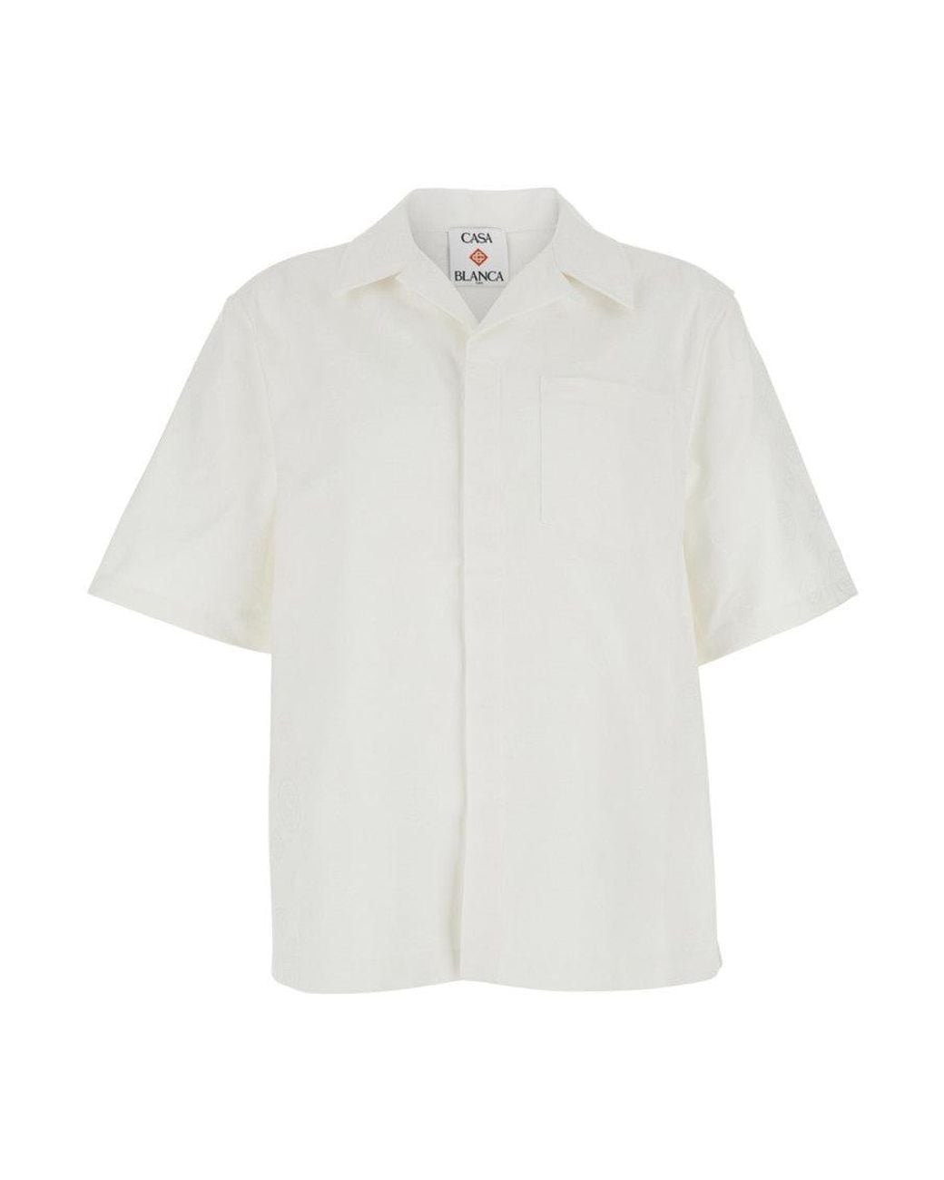 Casablanca White Relaxed Solid Shirt for men