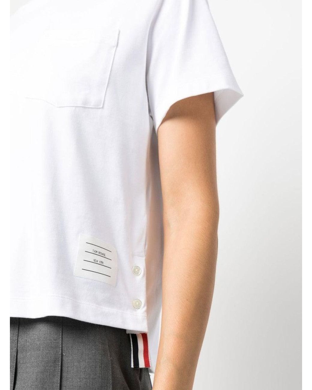 Thom Browne White Boxy Fit T-Shirt