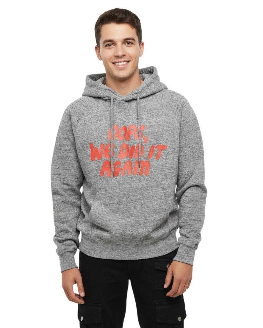 DSquared² Gray Regular Graphic Hoodie for men