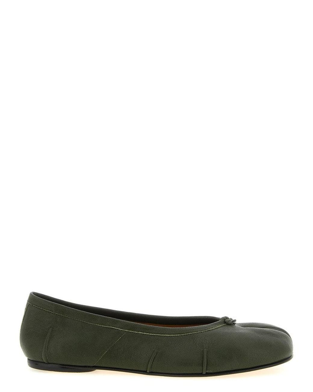 Maison Margiela Green Slip On Ballet Flats