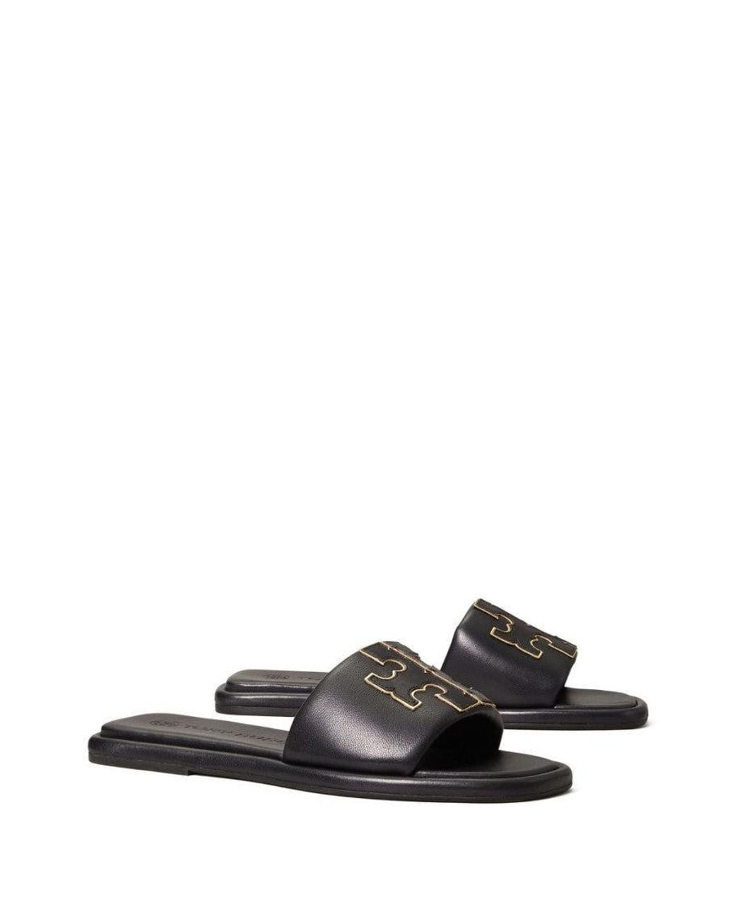 Tory Burch Black Logo Flats