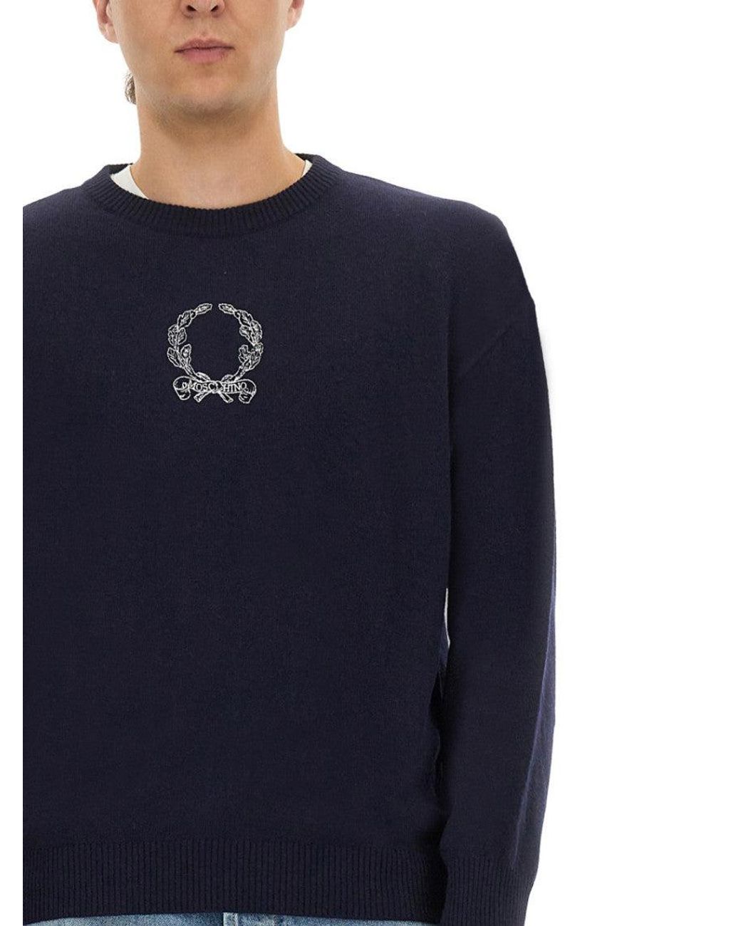 Moschino Blue Moschino Wool And Cashmere Blend Sweater for men