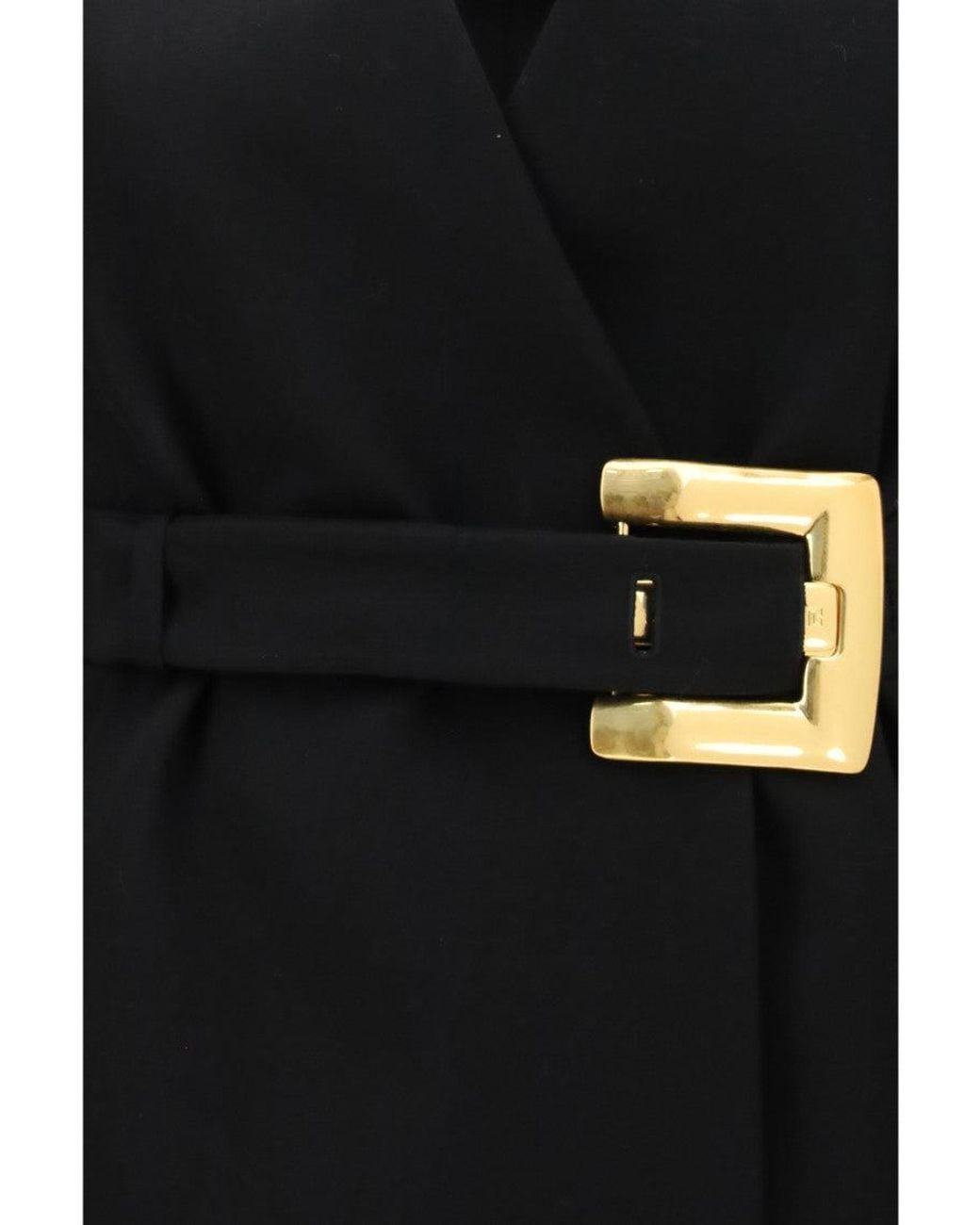 Balmain Black Solid V Neck Blazer