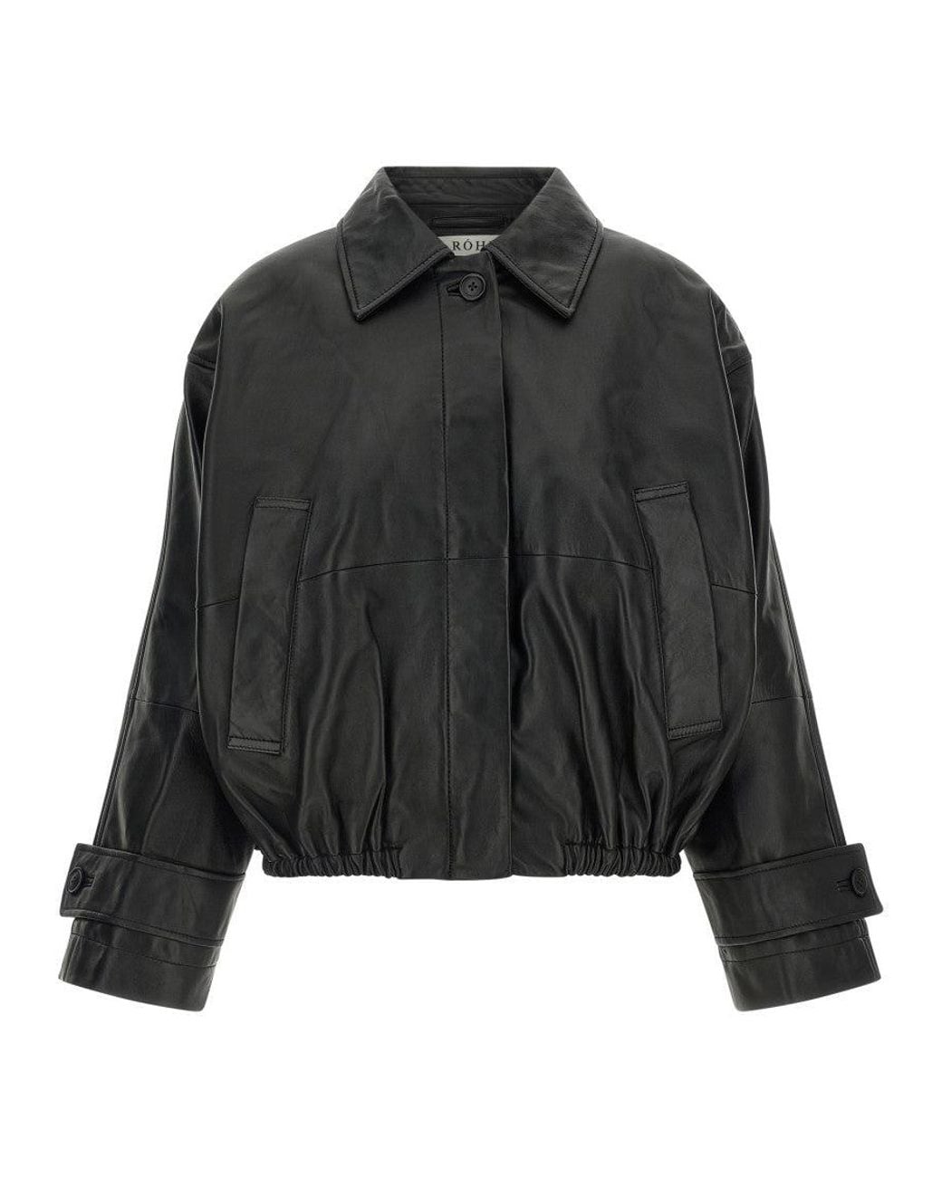 Rohe Black Solid Shirt Collar Jacket