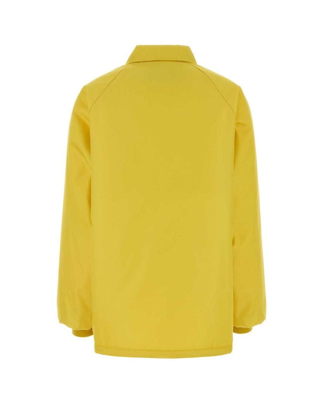 Prada Yellow Logo Shirt Collar Jacket
