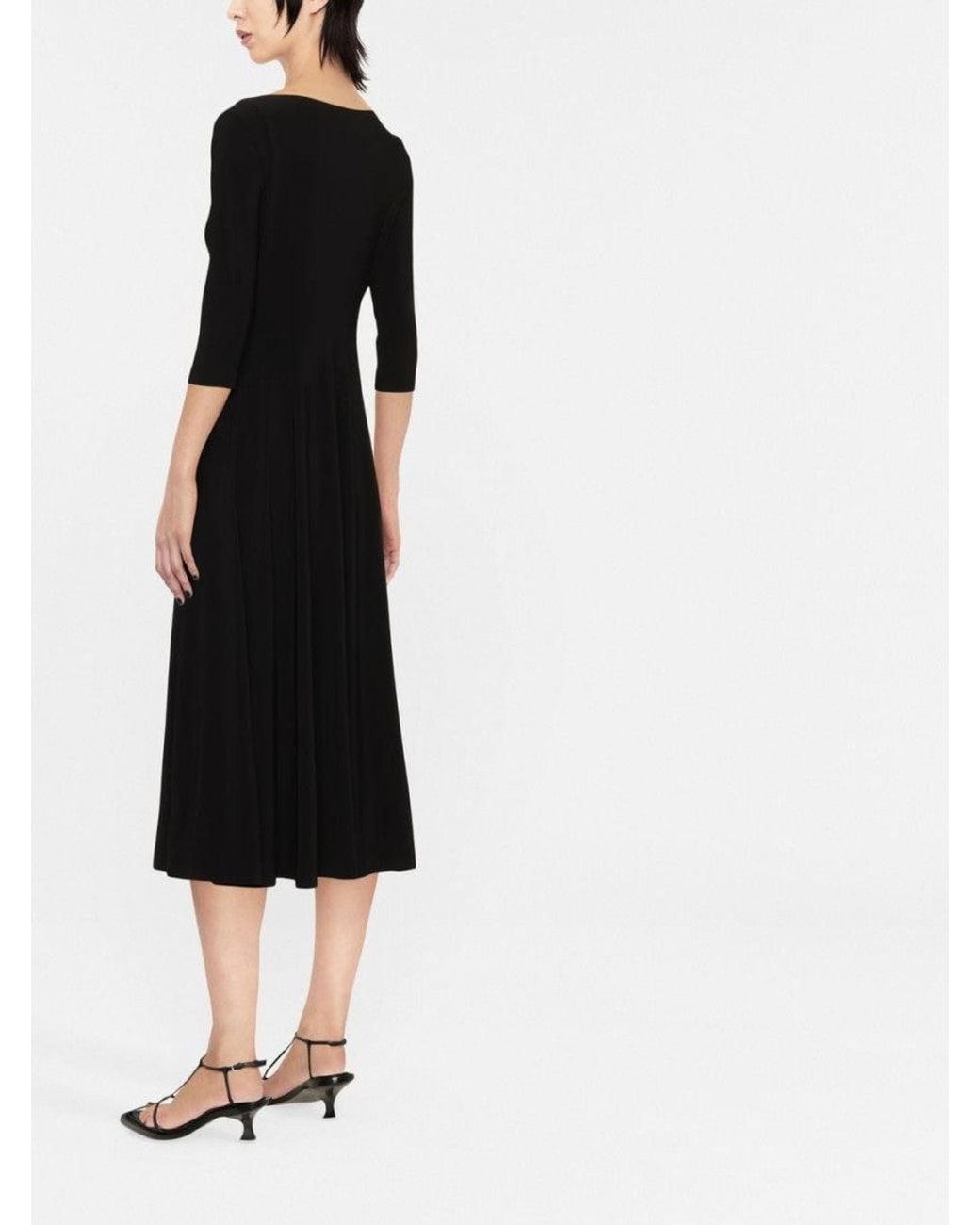 Norma Kamali Black Scoop Neck Dress