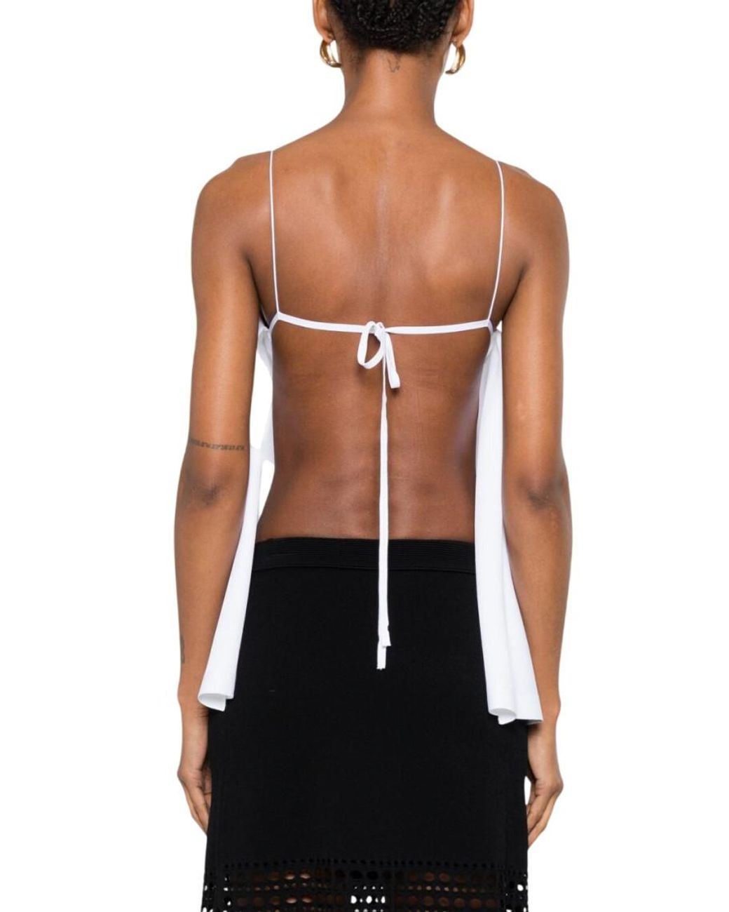 Jacquemus White Scoop Neck Top