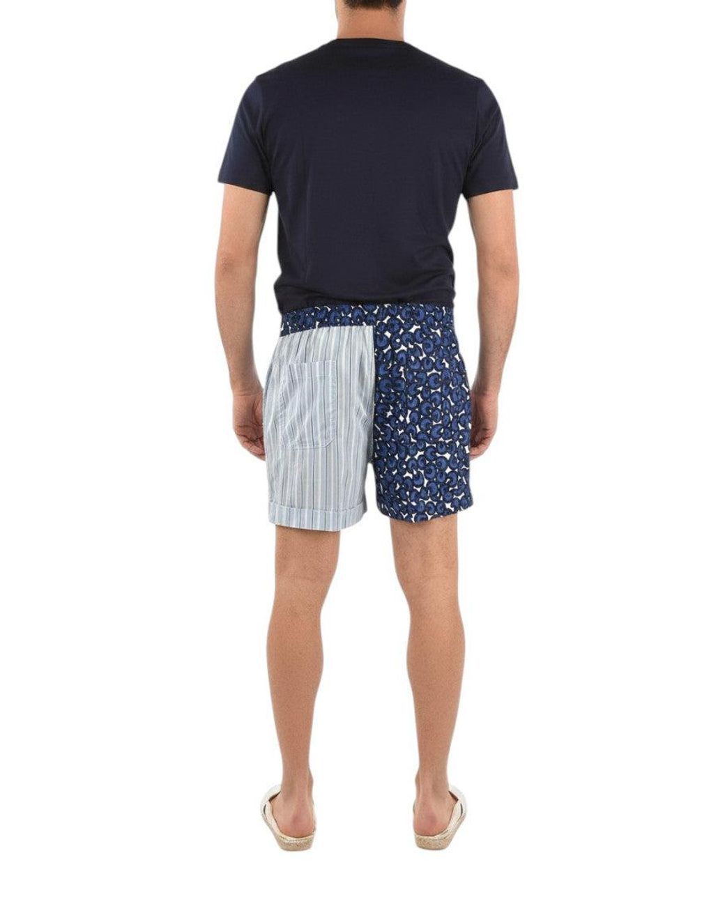 Neil Barrett Blue Printed Shorts for men