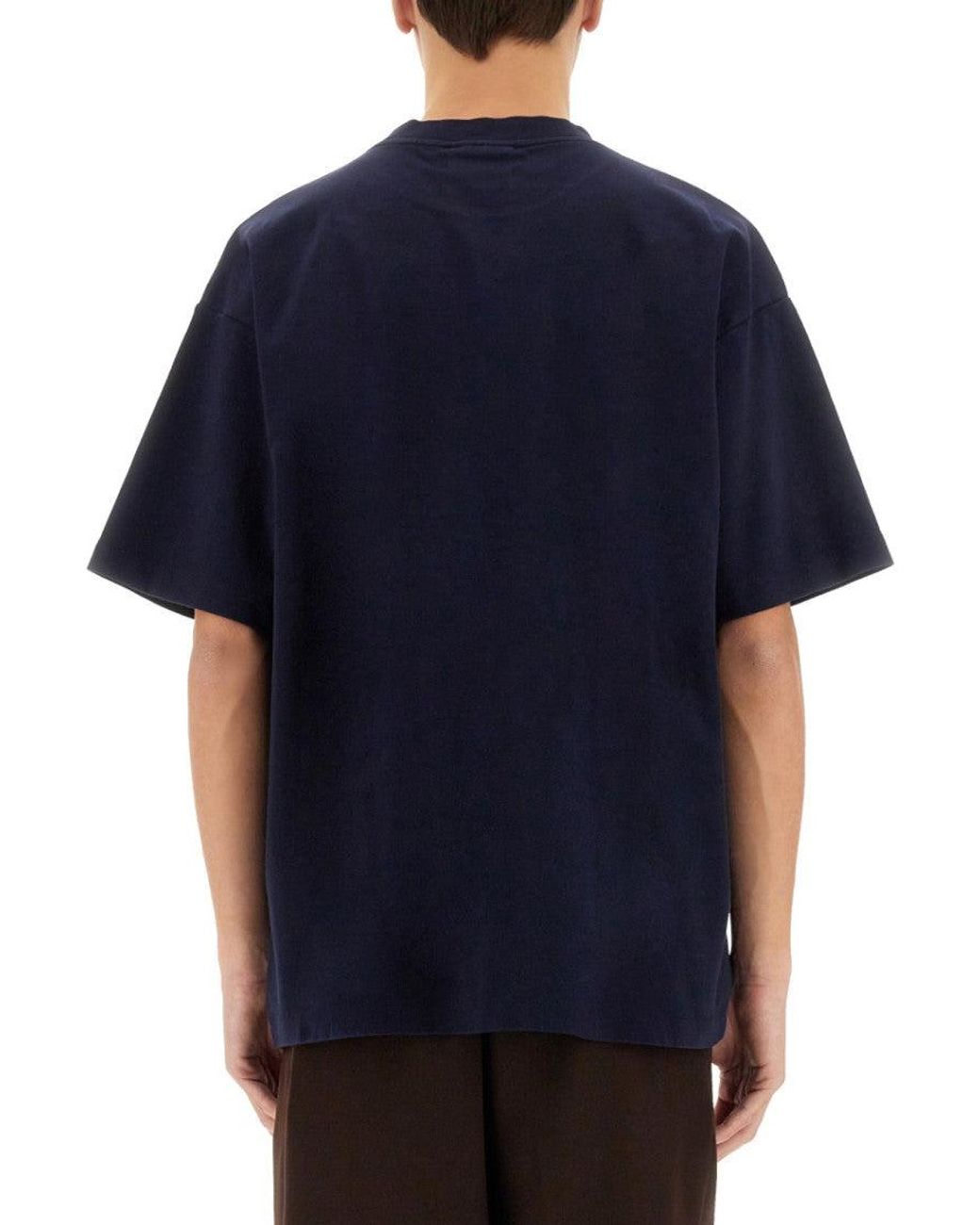 Drole de Monsieur Blue Solid Crew Neck T-Shirt for men