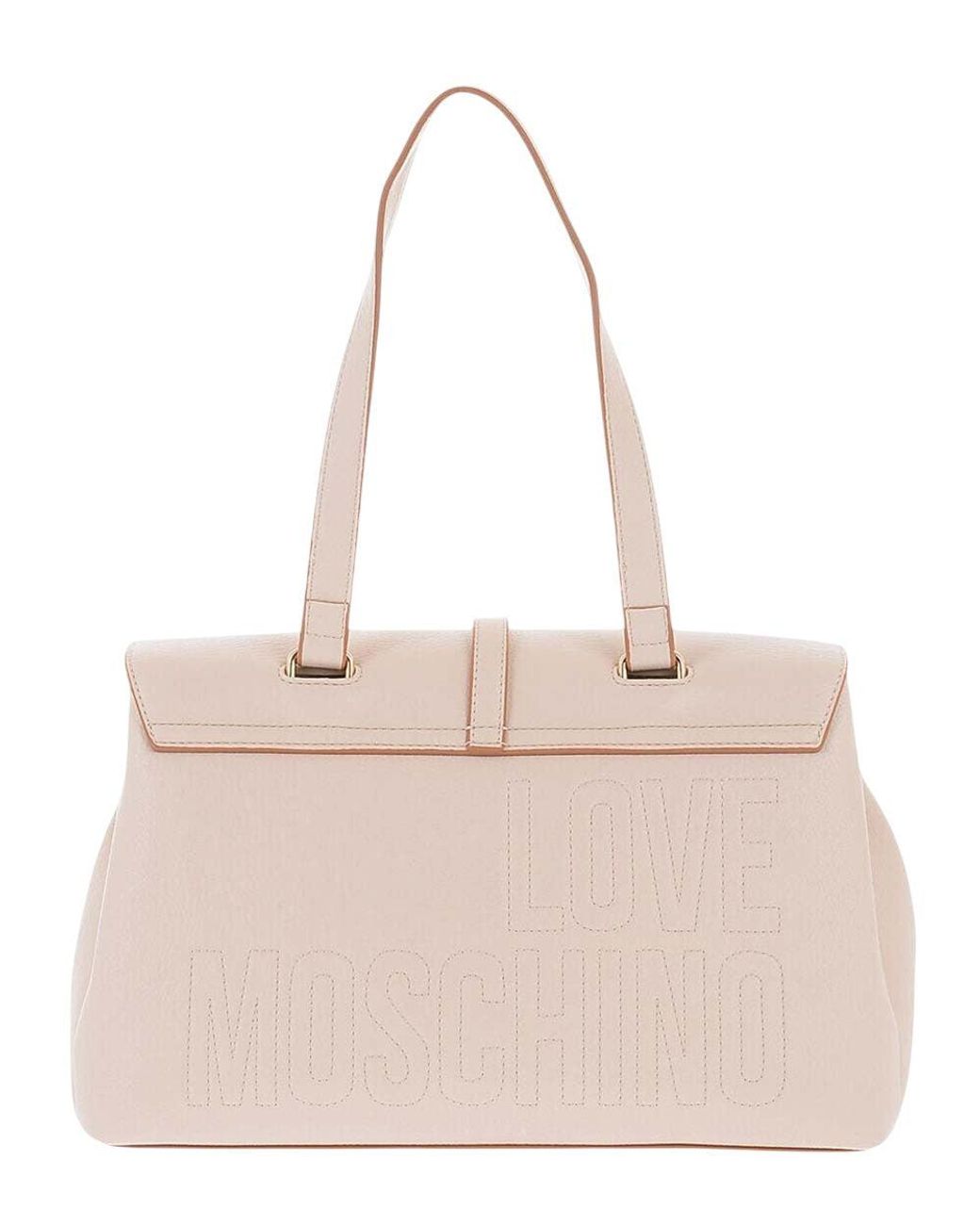 Love Moschino Natural Logo Large Shoulder Bag