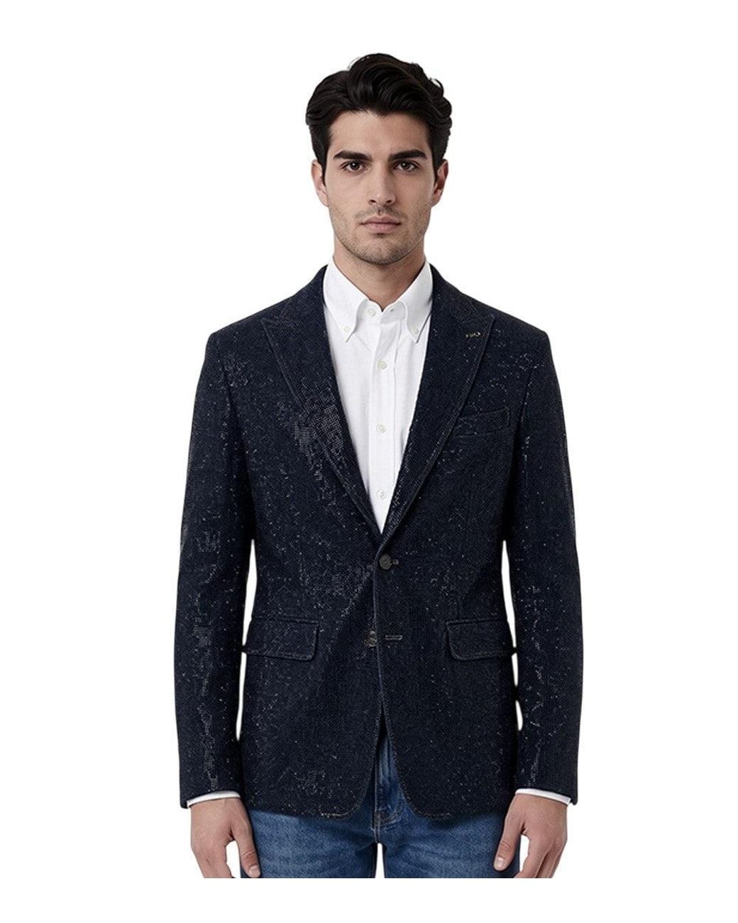 DSquared² Blue Embellished Blazer for men