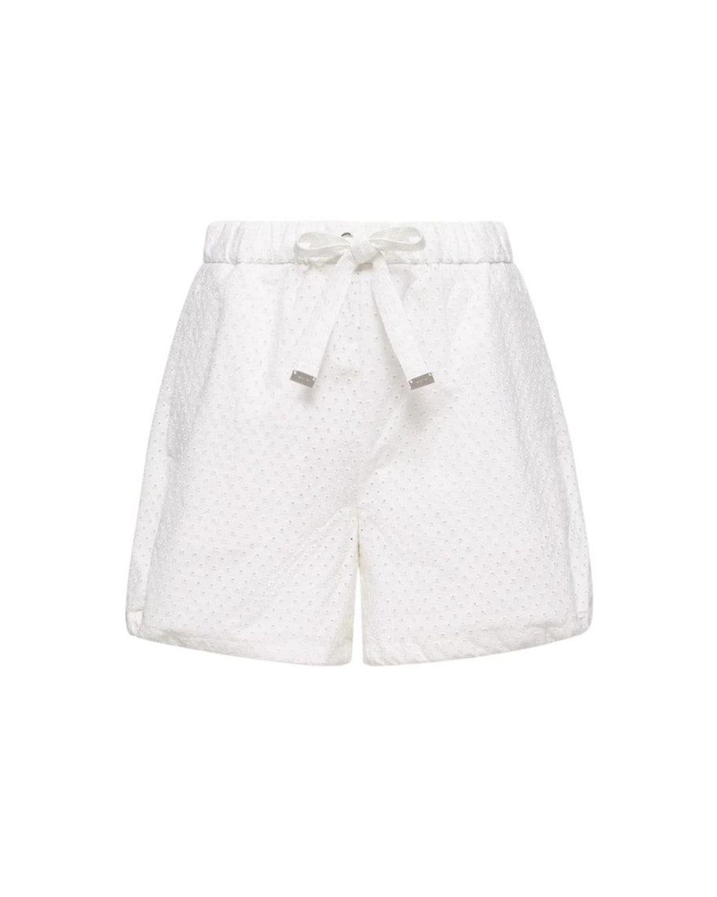 Moncler White Textured Shorts