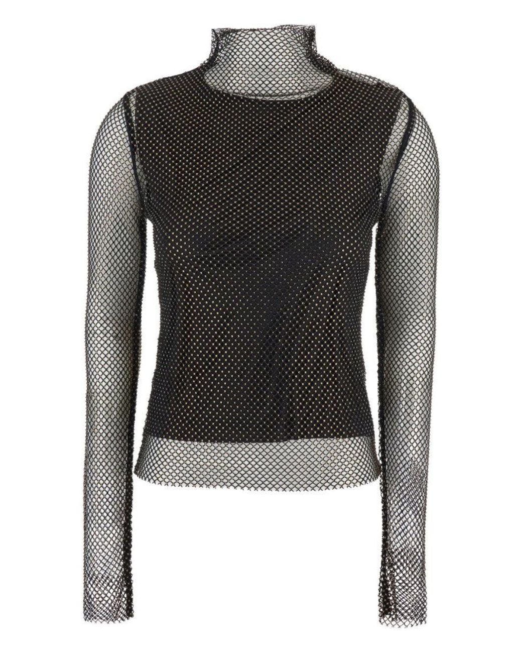 Sportmax Black Textured Mock Collar Sweater