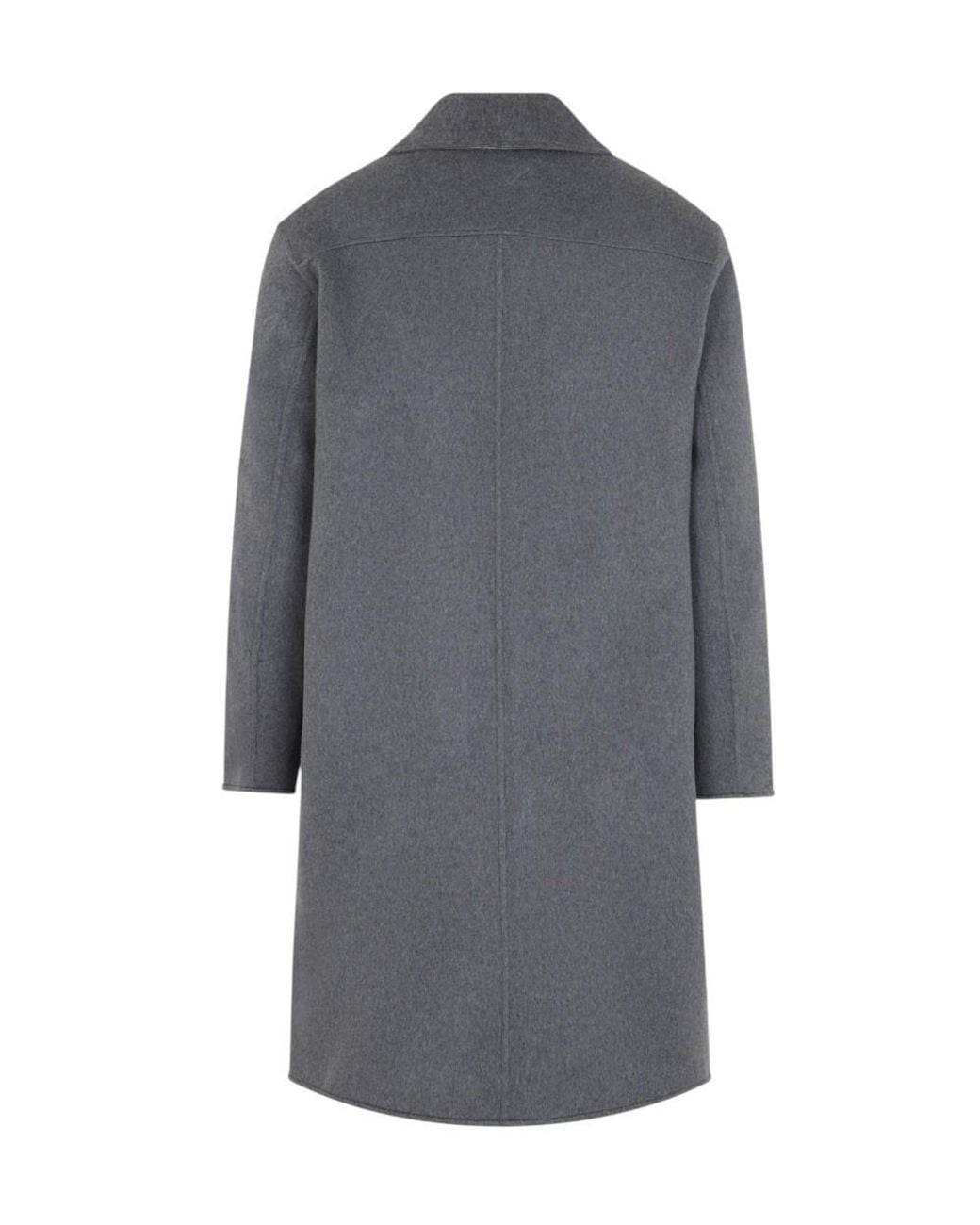 AMI Gray Relaxed Wool Coat for men
