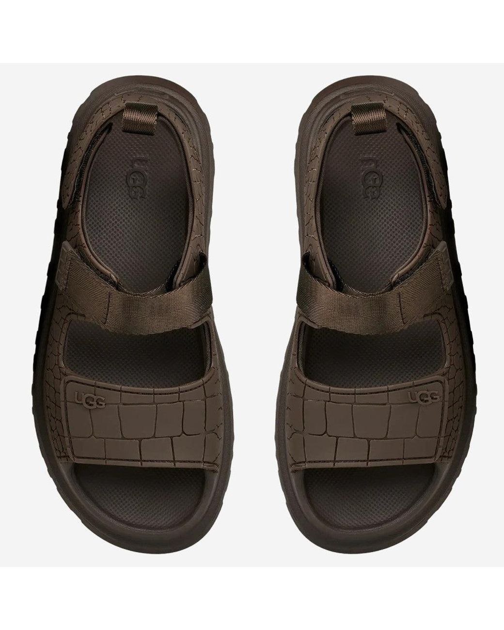 Ugg Brown Smoke Textured Sandals