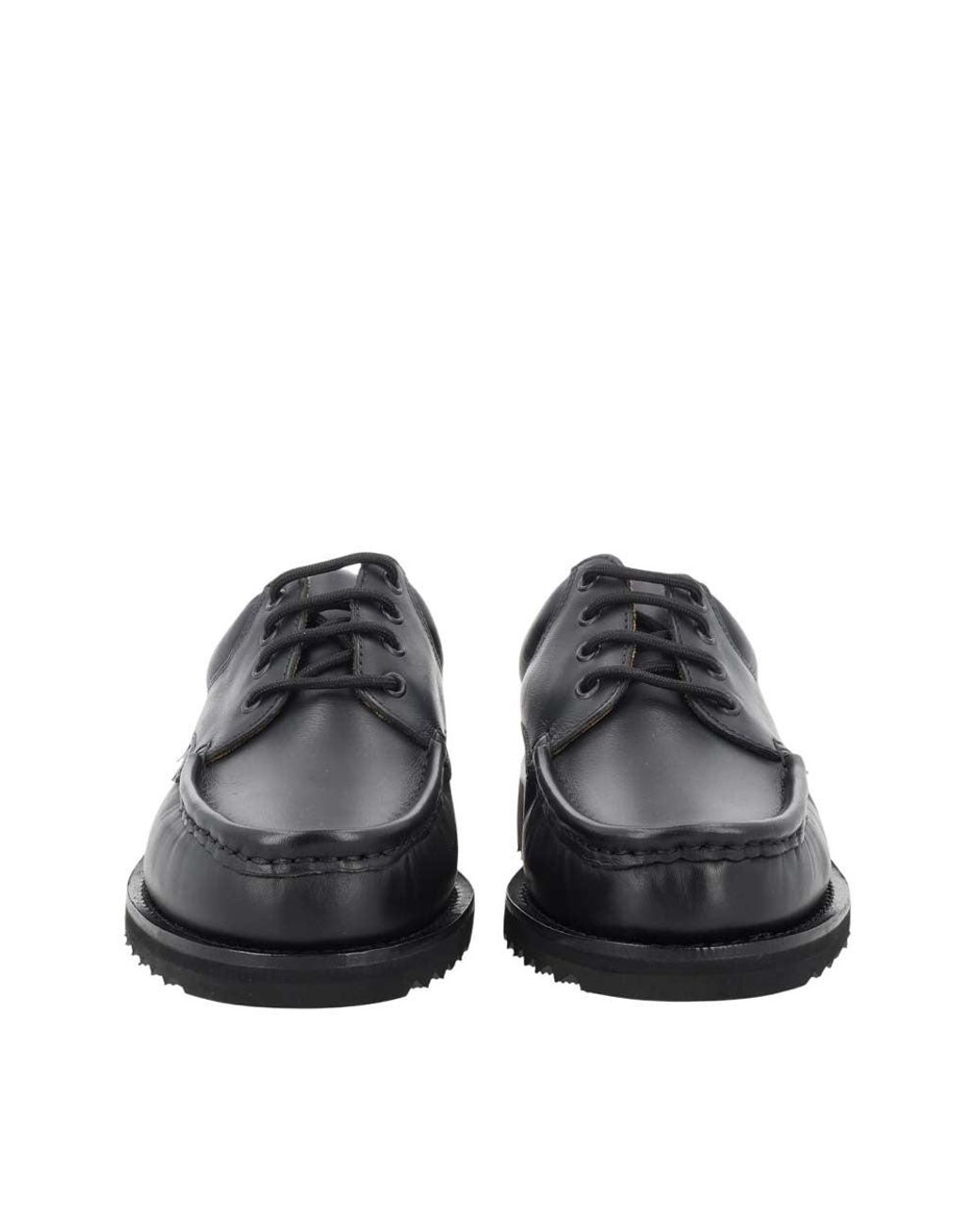 Paraboot Black Leather Lace Ups Shoes for men