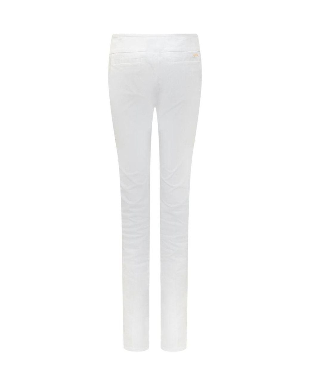 DSquared² White Straight Flat Front Pants