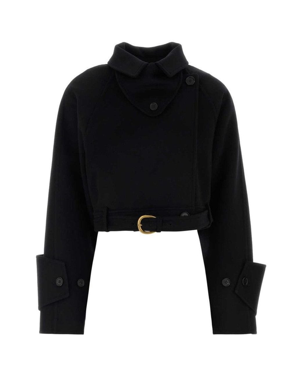 Chloé Black Solid Shirt Collar Jacket
