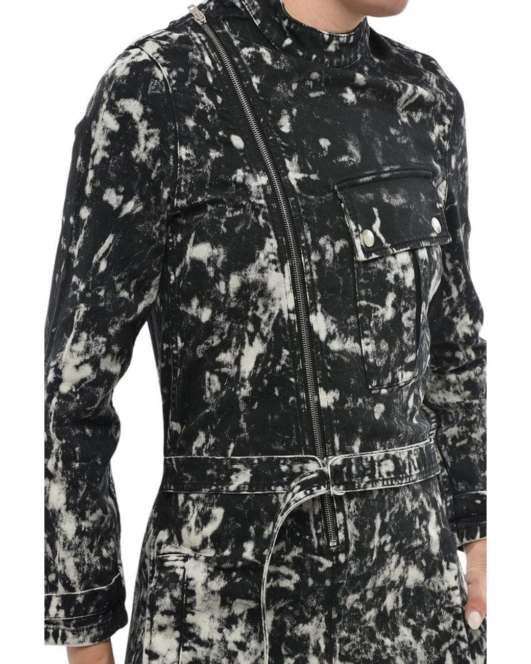 Stella McCartney Black Abstract Mock Collar Jumpsuit