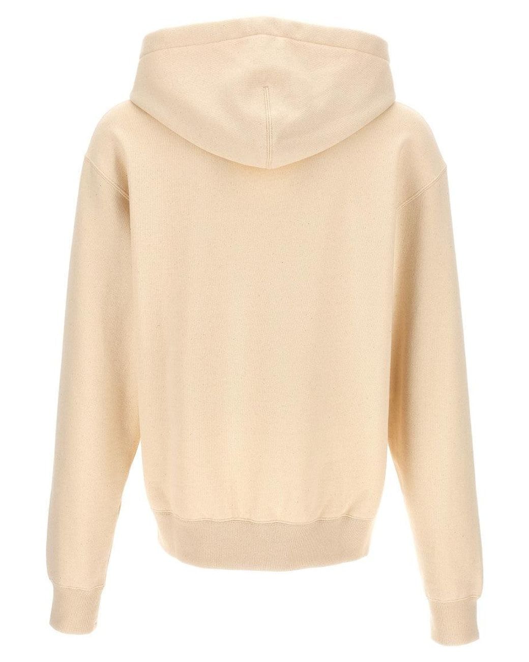 Jil Sander Natural Logo Print Hoodie for men