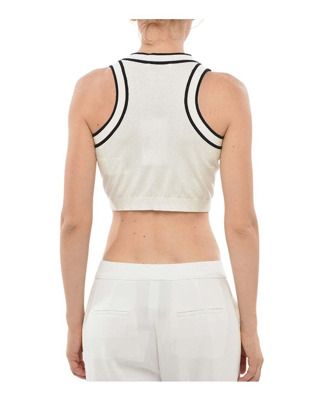 Max Mara White Solid Crew Neck Top