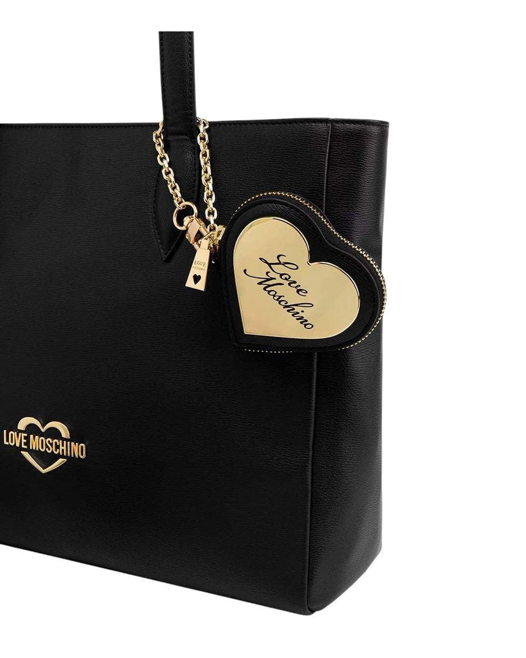 Love Moschino Black Heart Logo Large Tote