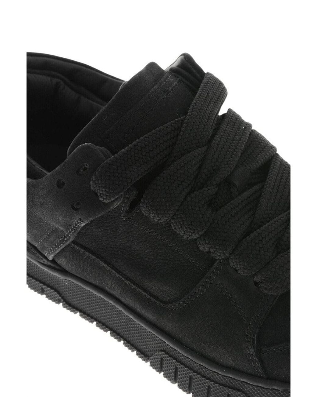1989 STUDIO Black Low Lace-Up Sneakers for men