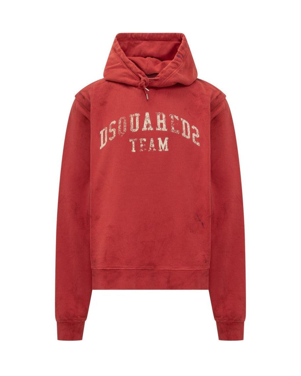 DSquared² Red Graphic Hood Sweatshirt for men