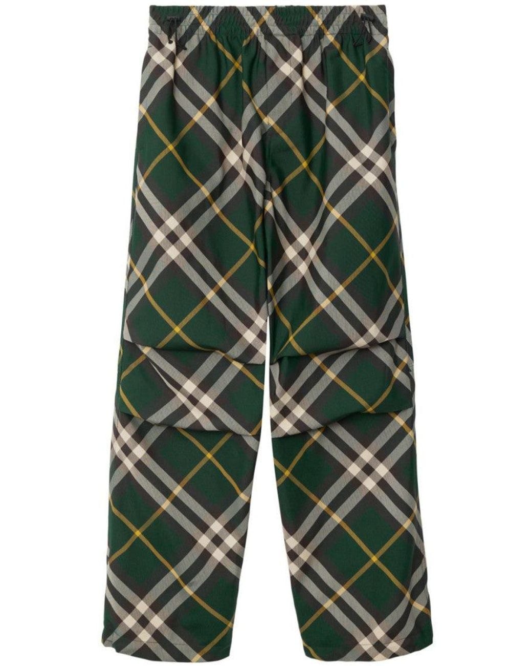 Burberry Green Dark Check Pattern Pant for men