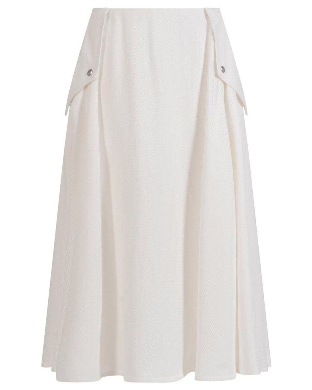 Bottega Veneta White Viscose Pleated Skirt