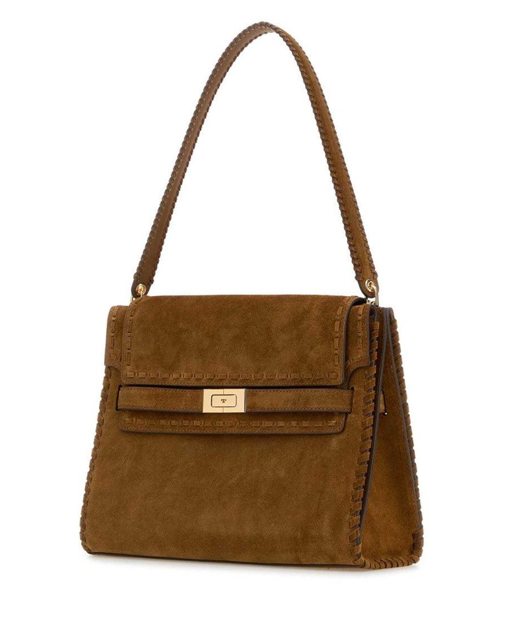 Tory Burch Brown Lee Radziwill Large Shoulder Bag