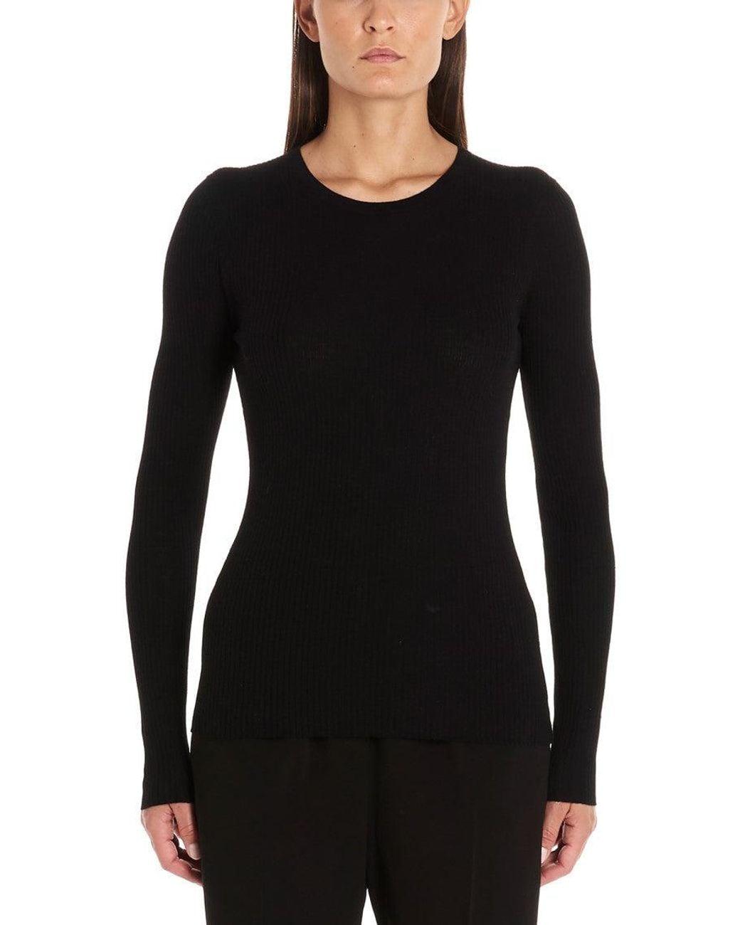 Theory Black Ribbed Sweater