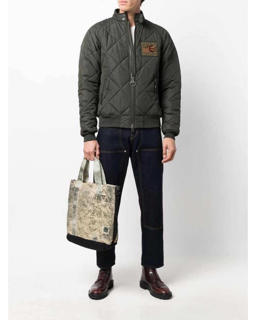 Barbour Green Dark Quilted Jacket for men