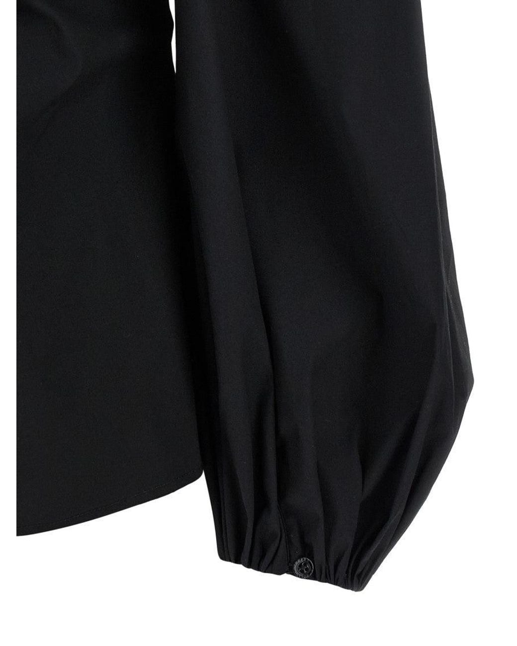 Carolina Herrera Black 'Puff' Sleeve Top