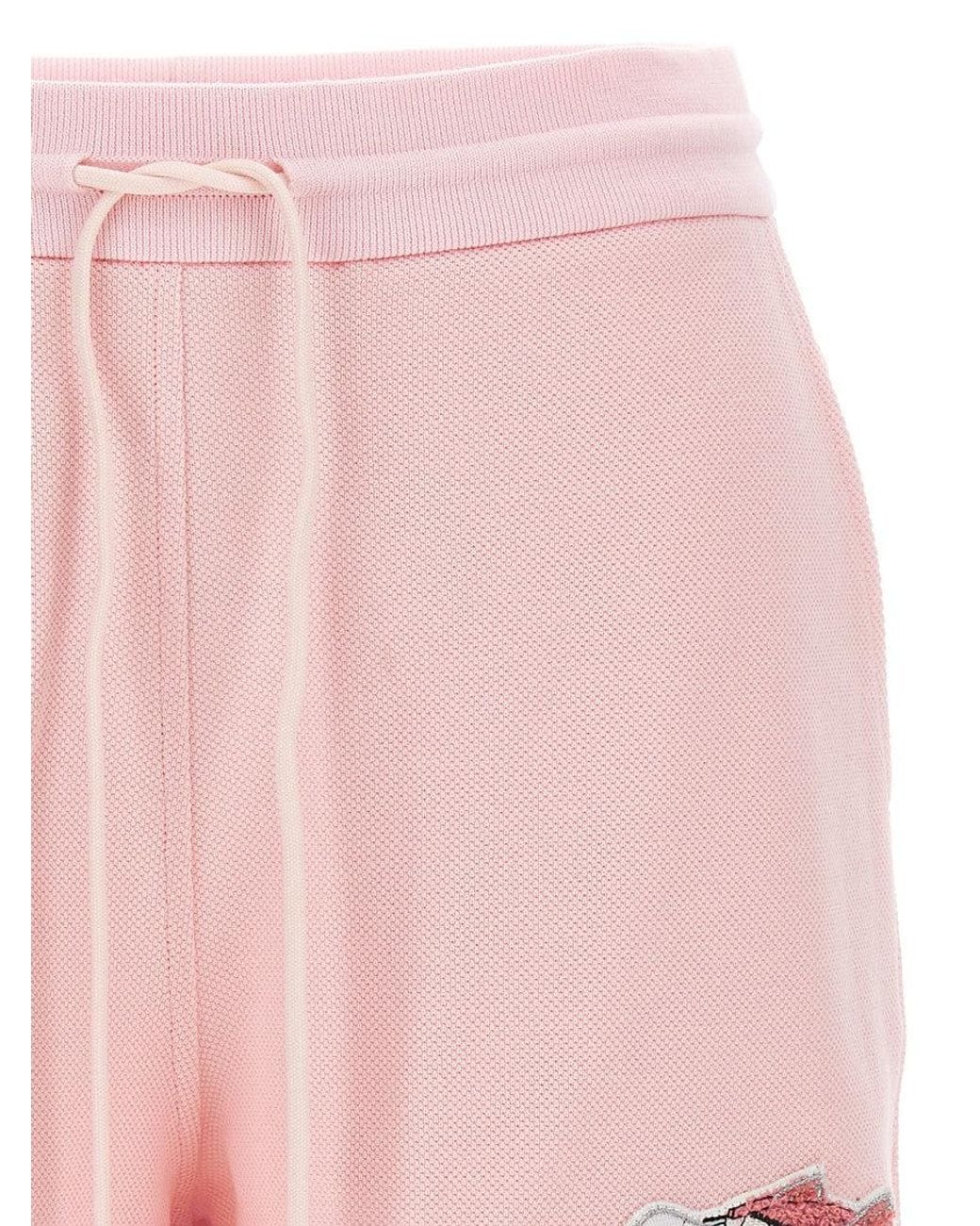 Thom Browne Pink Light Cotton Embroidered Activewear