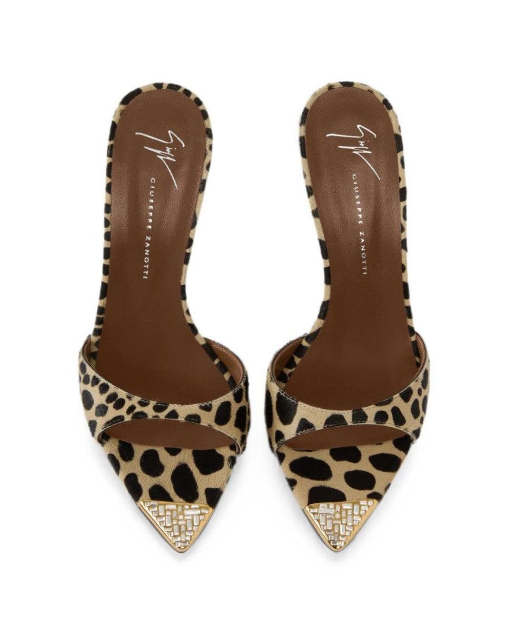 Giuseppe Zanotti Metallic Print Slip On Heels