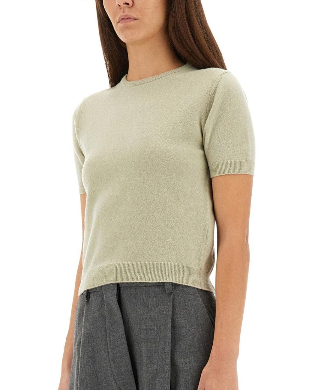 Maison Margiela Green Solid Crew Neck Sweater