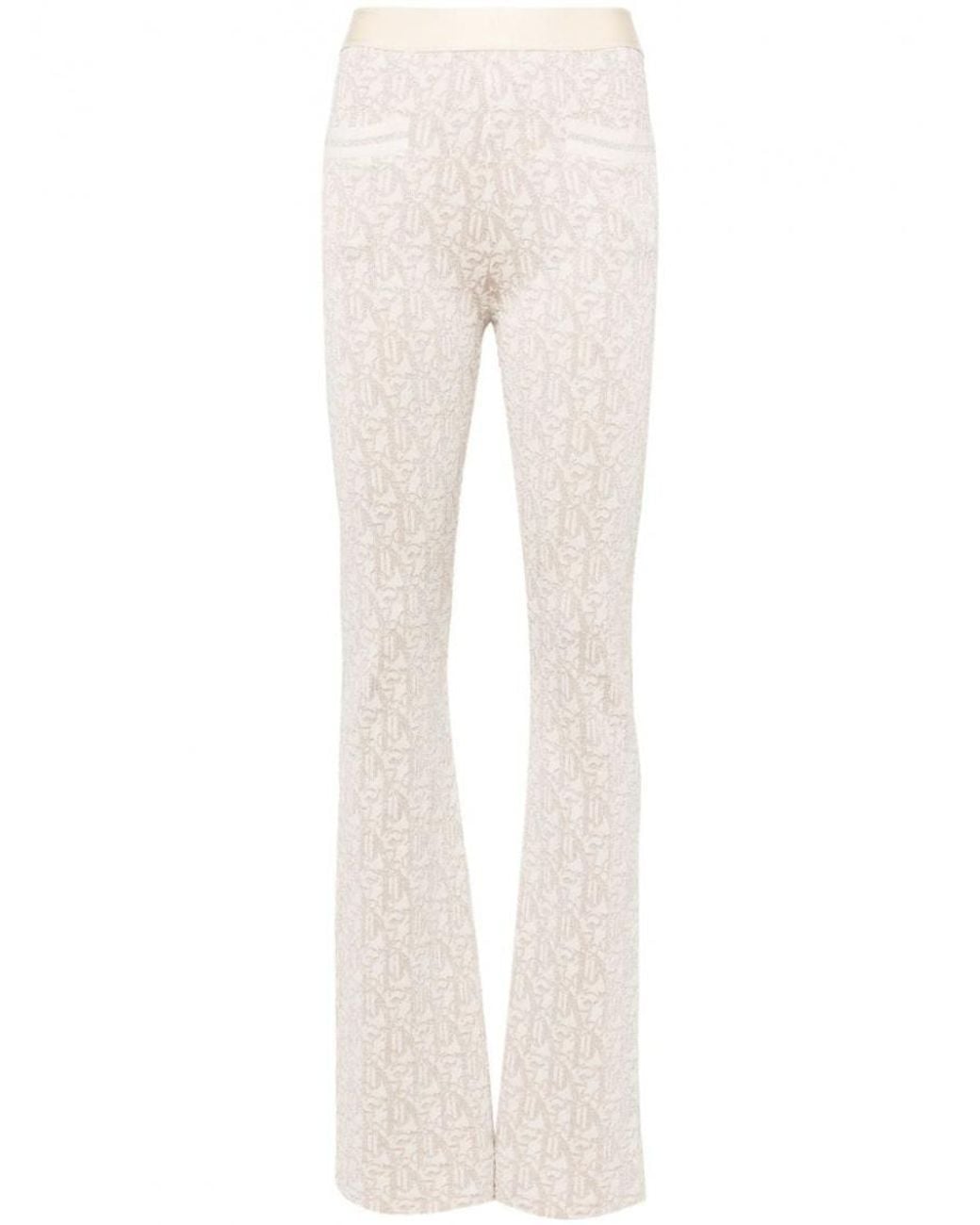 Palm Angels Natural Natural Monogram Jacquard Trousers