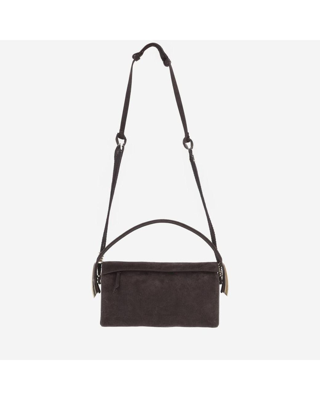 Benedetta Bruzziches Black Dark Suede Shoulder Bag