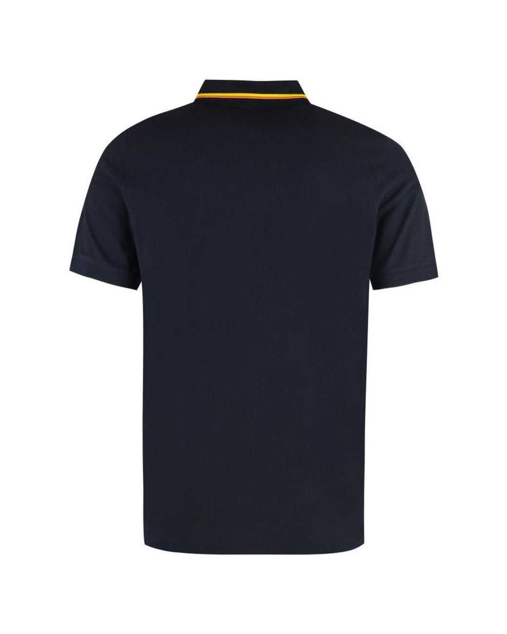 K-Way Black Solid Shirt Collar Polo for men
