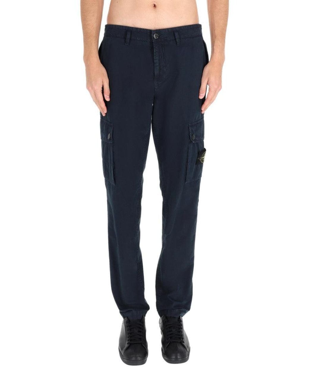 Stone Island Blue Slim Cargo Pants for men