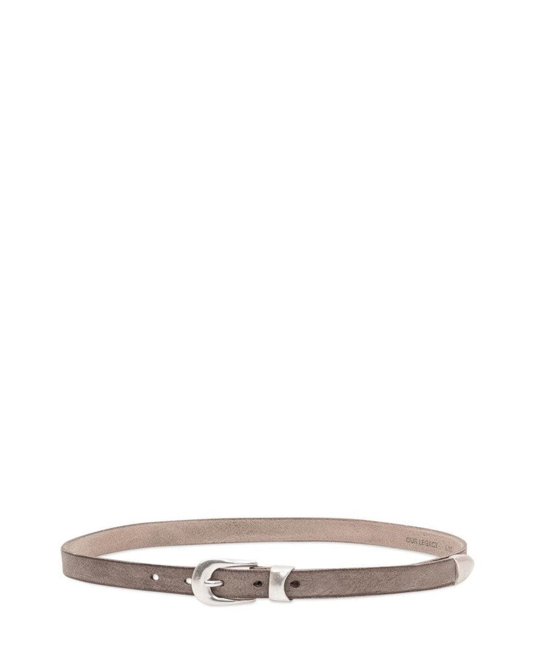 Our Legacy White Logo Buckle Belt for men