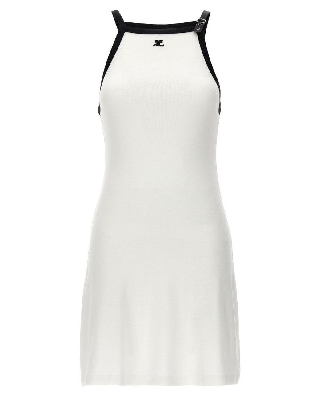 Courreges White Halter Neck Mini Dress