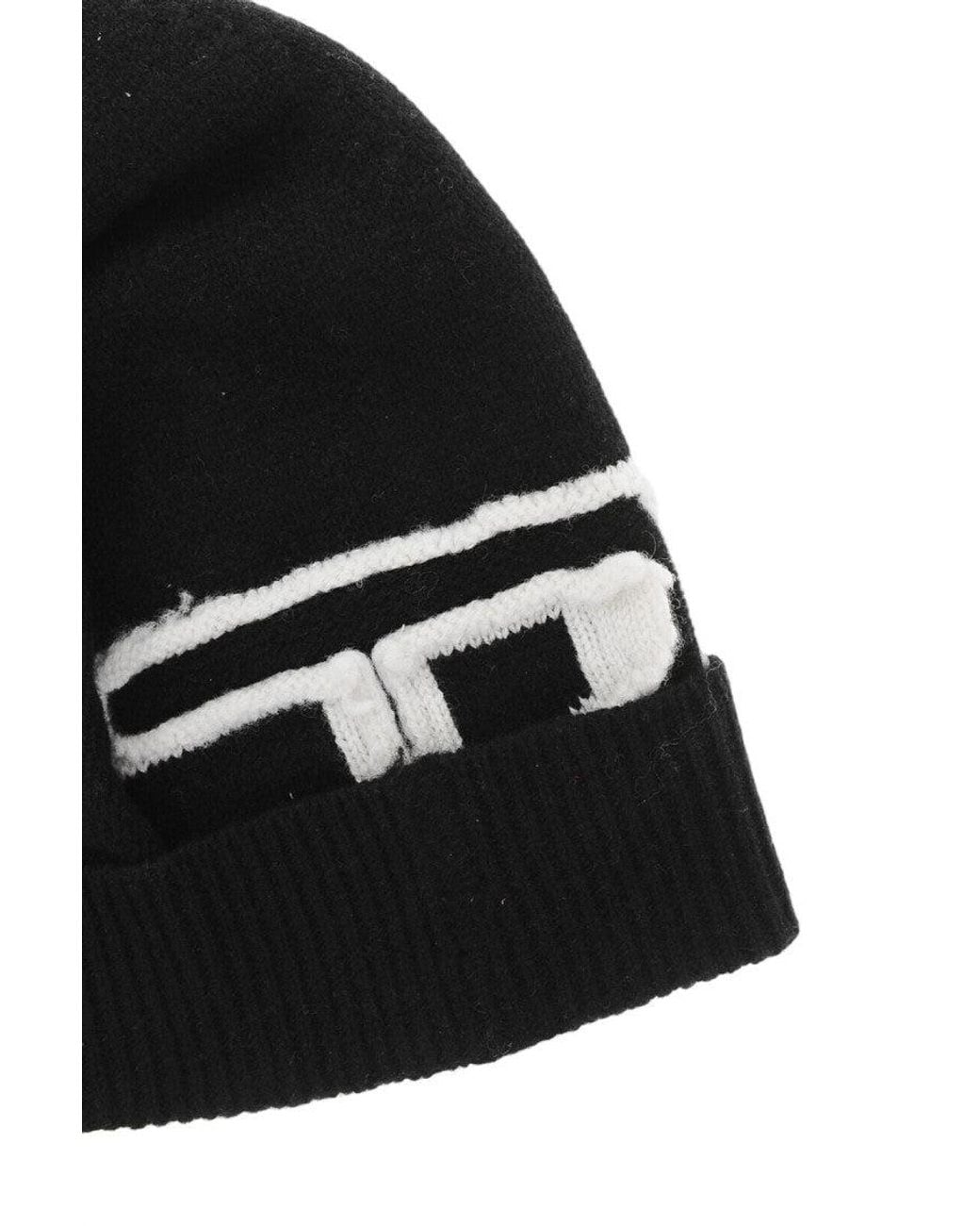 DIESEL Black Logo Beanie Cap