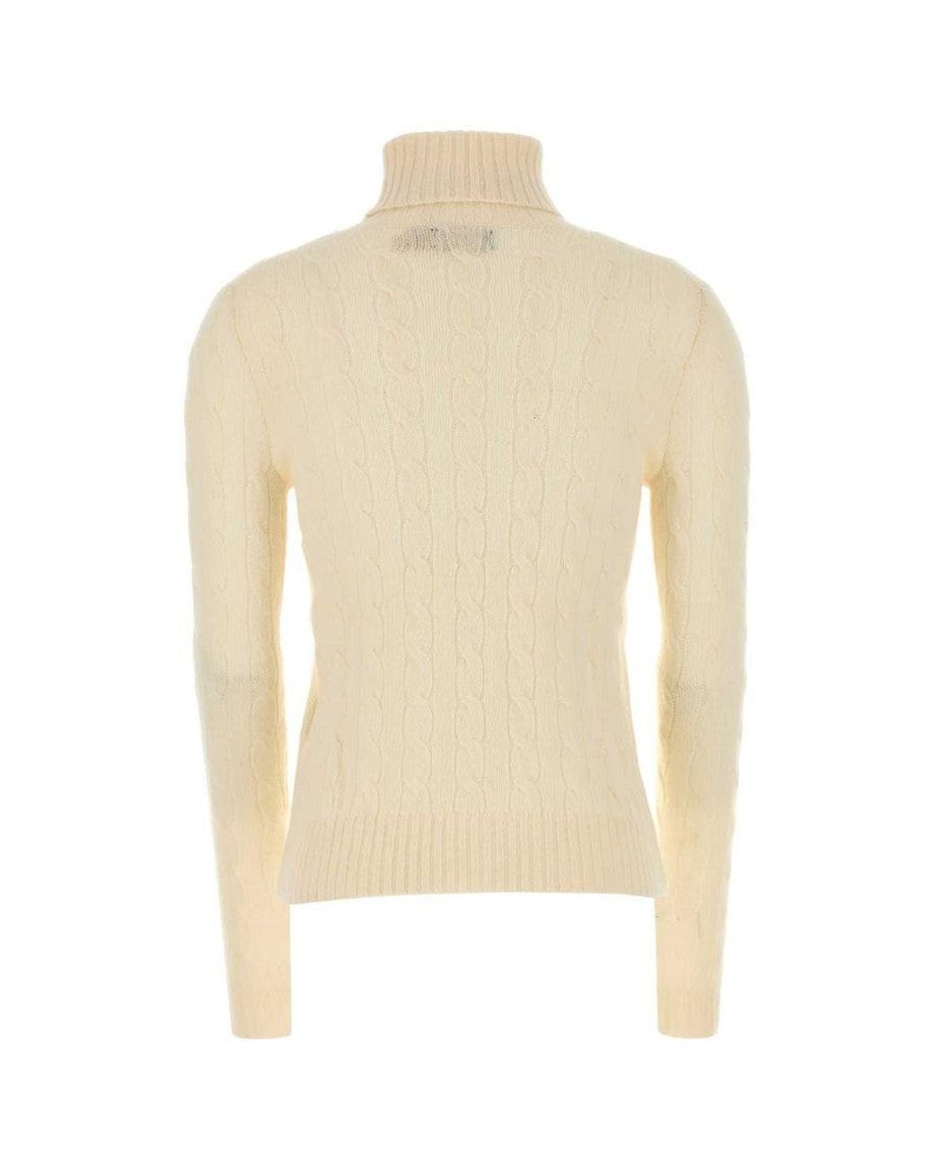 Polo Ralph Lauren White Off Highneck Logo Sweater