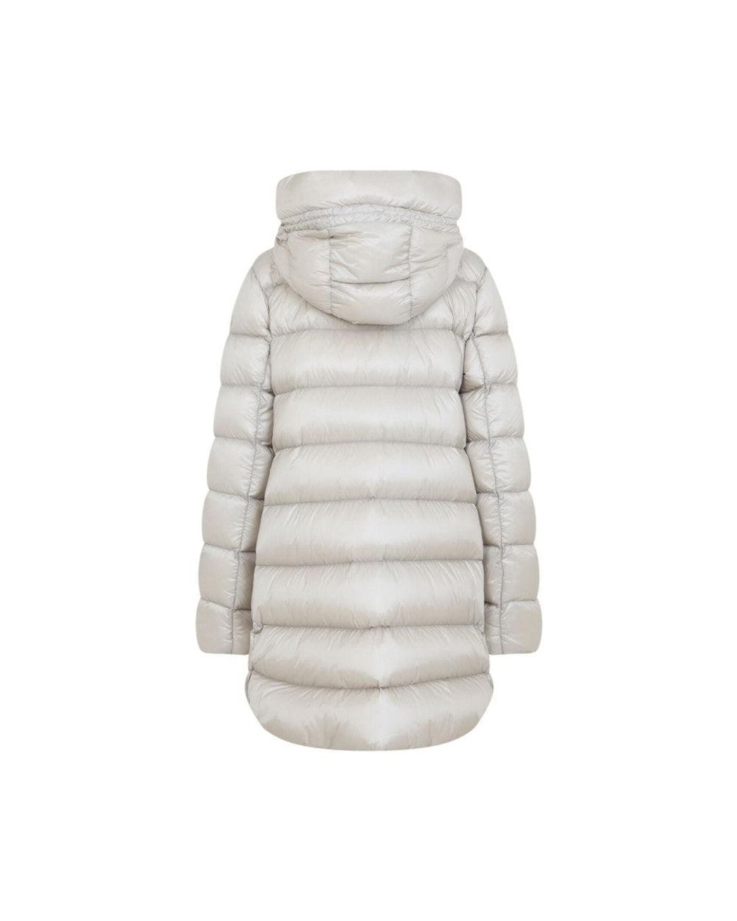 Moncler Gray Ivory Quilted Hood Jacket