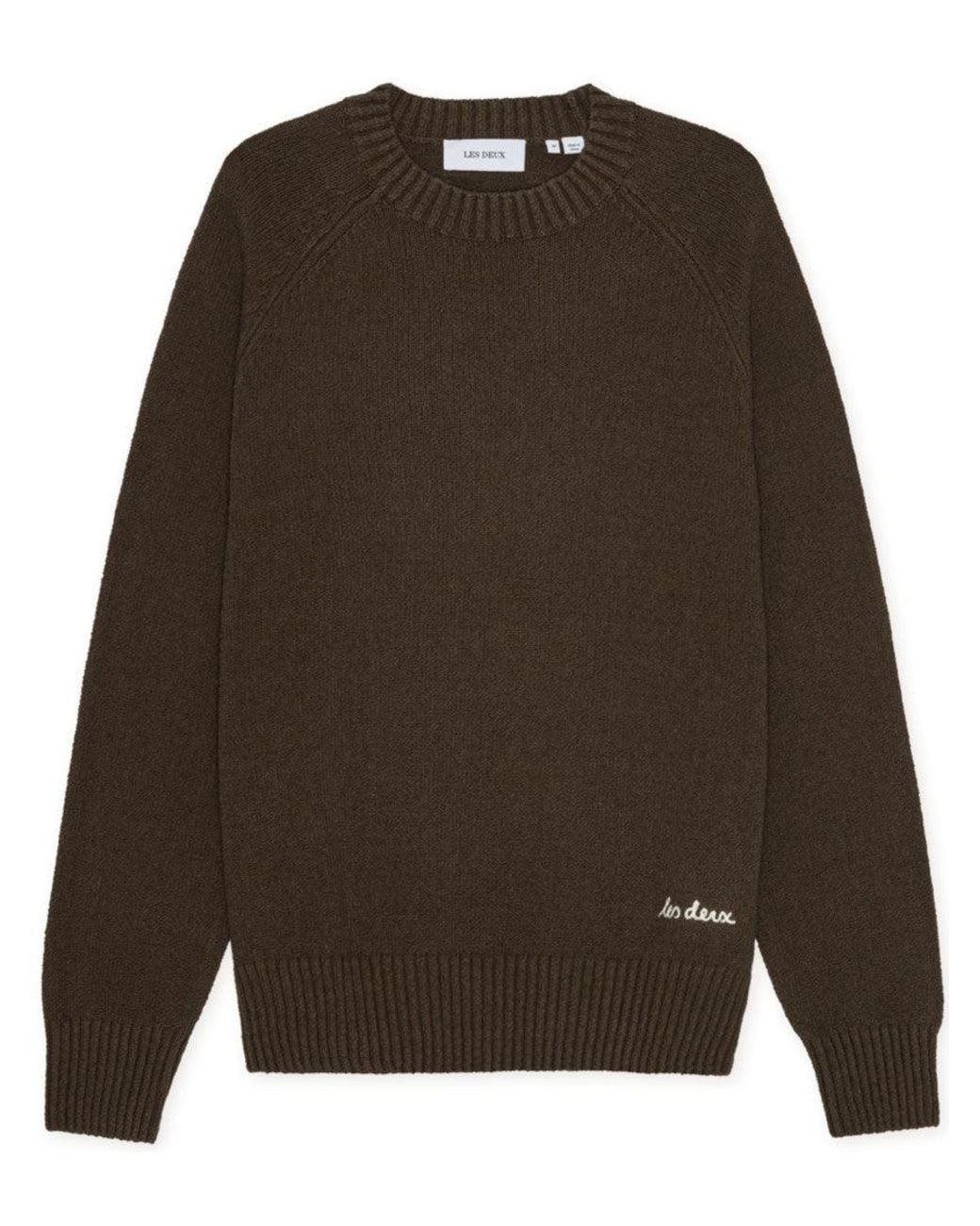 Les Deux Brown Crew Neck Sweater for men