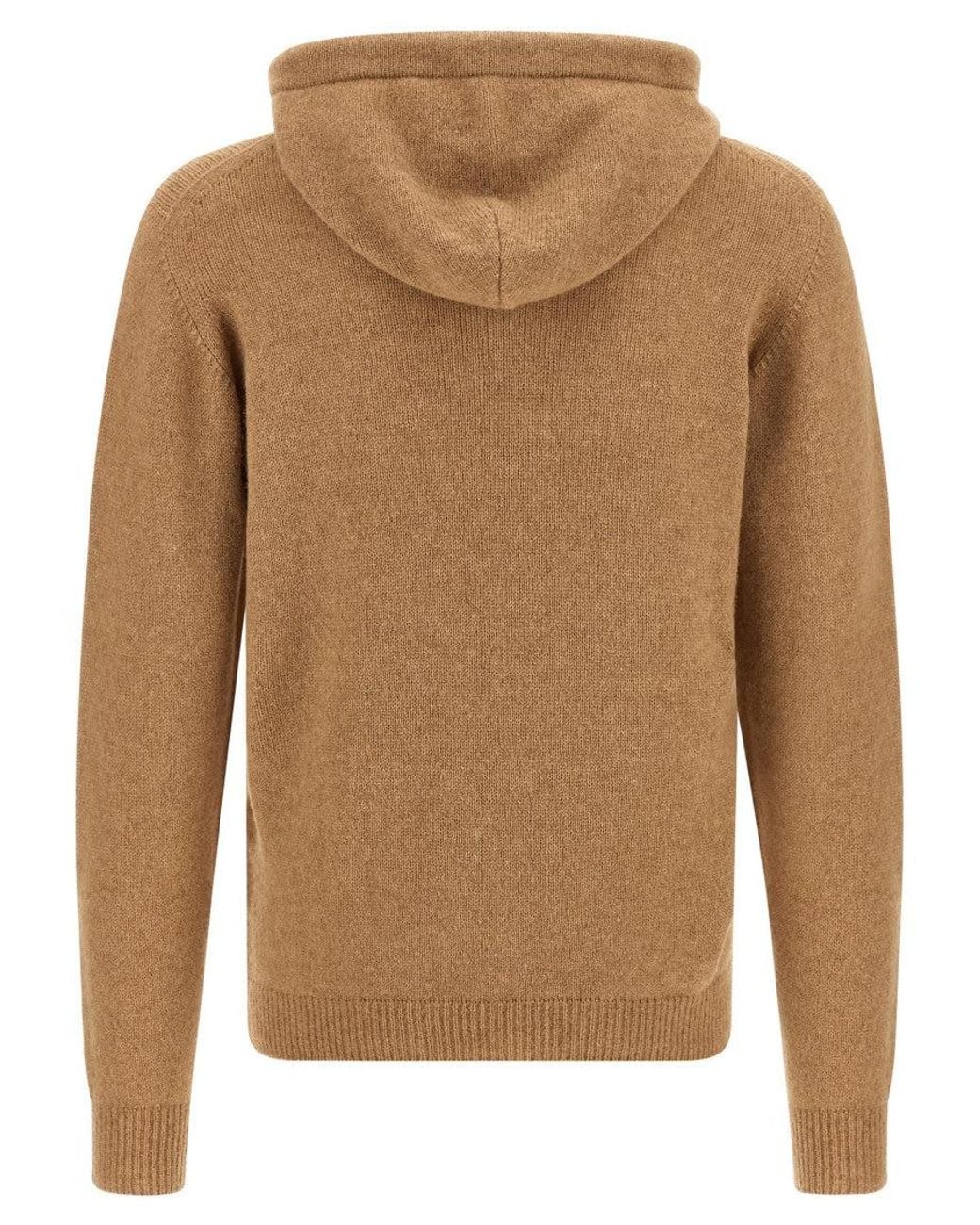 Roberto Collina Brown Wool Blend Hoodie for men